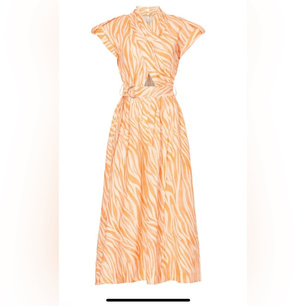 Derek Lam Collective Orange Zebra Striped Dress
